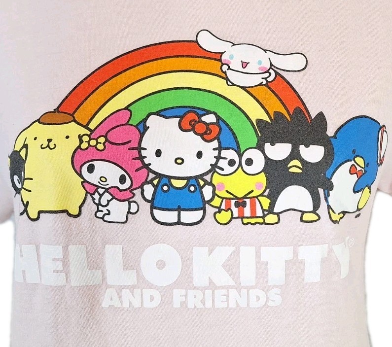 Sanrio Hello Kitty T-Shirt Mens S (34-36) Pink Graphic Lightweight Knit Cotton gallery