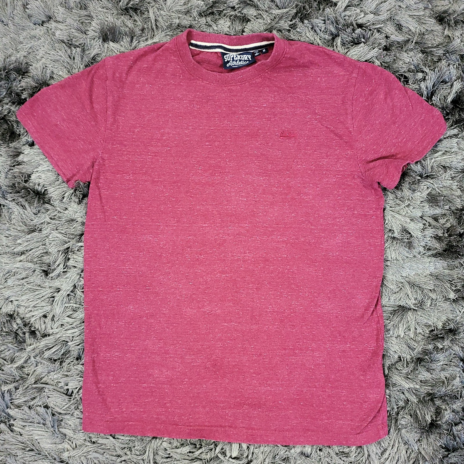 Superdry Shirt Mens Medium Red Heather Logo Tee Athletics Cotton Crewneck Soft gallery