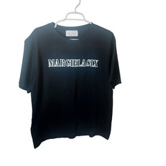 MM6 Maison Margiela Six Logo Black Graphic T-Shirt Crew Neck Cotton Mens XL