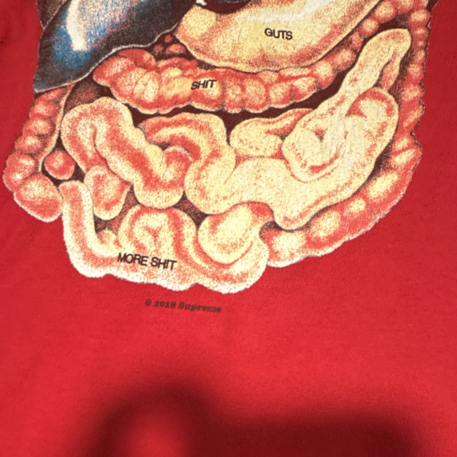 Supreme Guts T-Shirt in red from the Fall/Winter 2018 collection. gallery