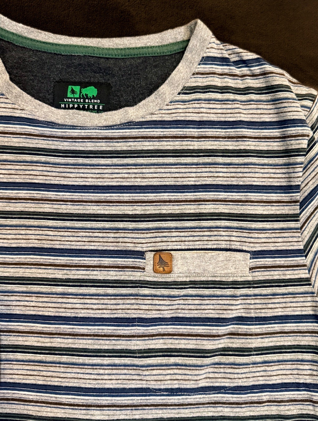 Hippytree Short Sleeve Shirt Reno Heather Grey Striped Men’s Medium gallery