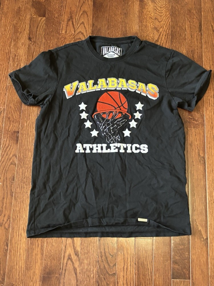 Valabasas Vintage Men’s Embroidered Basketball T-Shirt Size Medium