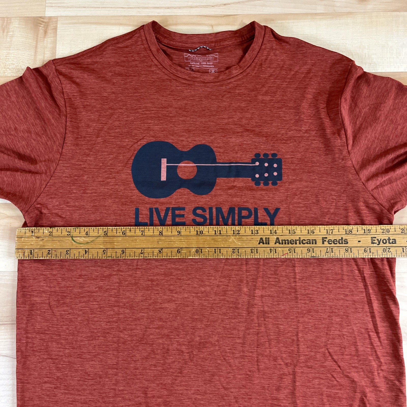Patagonia Shirt Mens Medium Orange Capilene Cool Daily Live Simply Guitar Music gallery