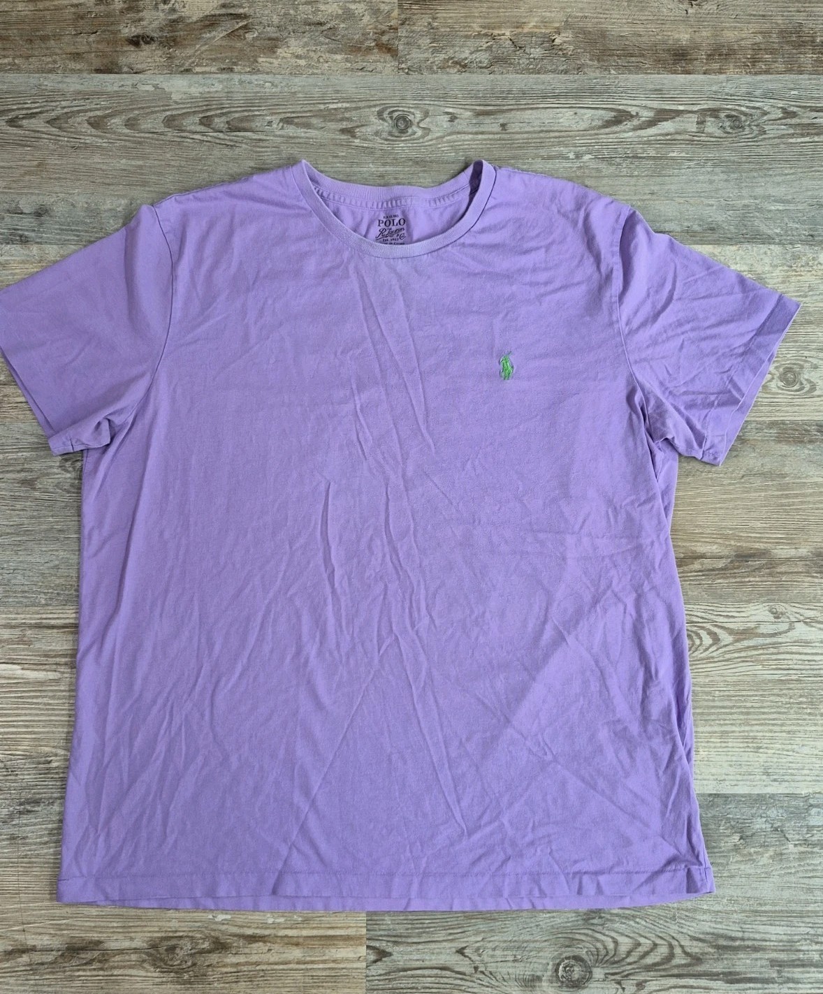 Polo Ralph Lauren Crew Neck Modern Classic-Fit Shirt Mens XL PURPLE GREEN PONY gallery