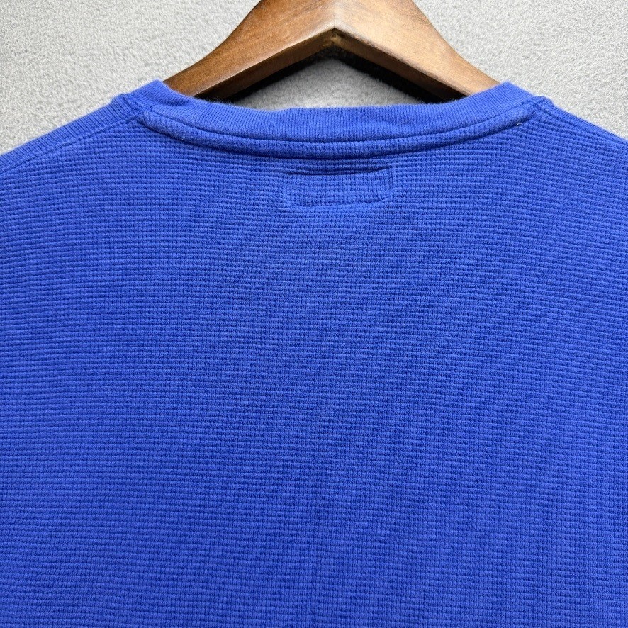 Polo Ralph Lauren Thermal Shirt Waffle Knit Regular Fit Large Blue Pony Logo gallery