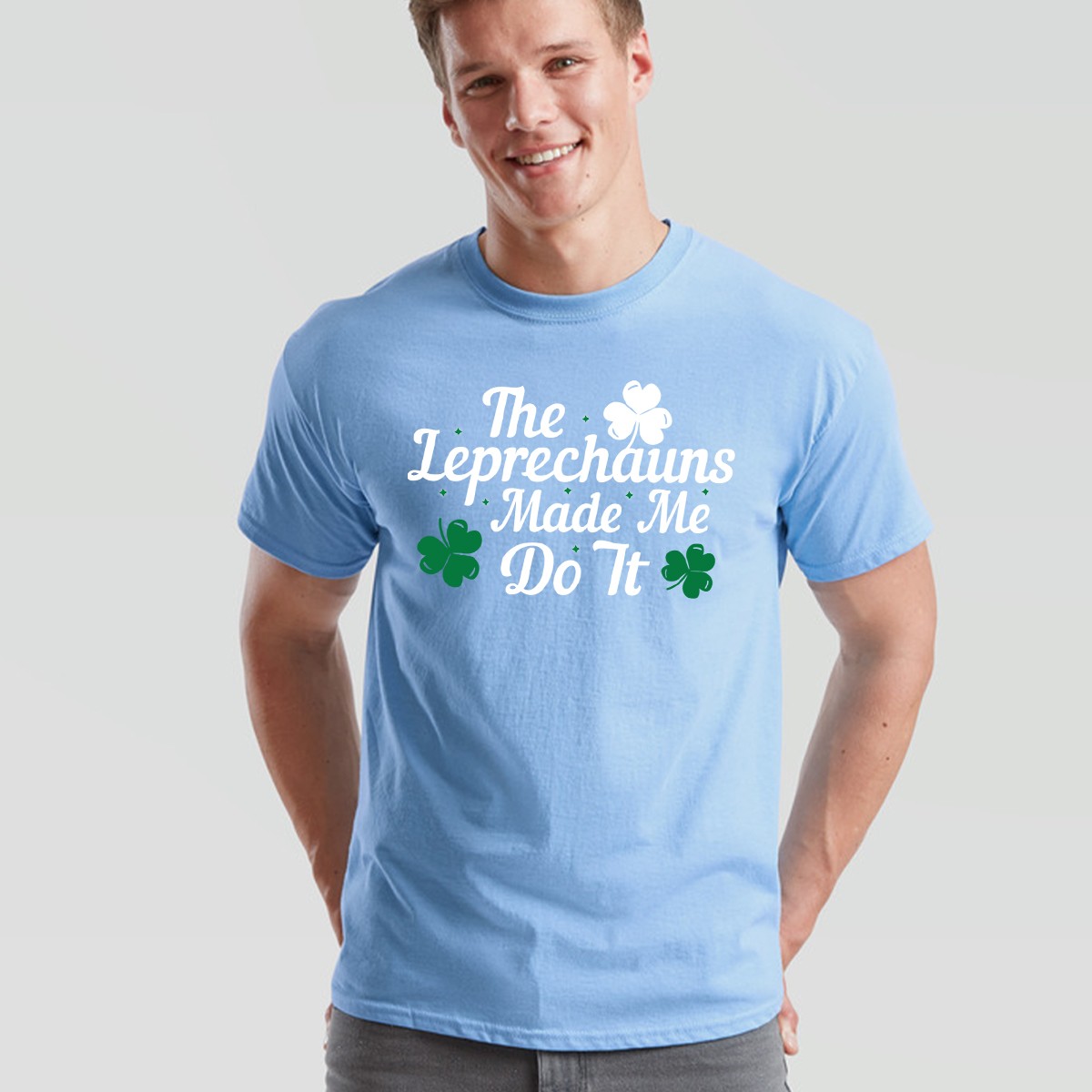 Saint Patricks Day Paddys The Leprechauns Made Me Do It Mens Womens T-Shirt gallery