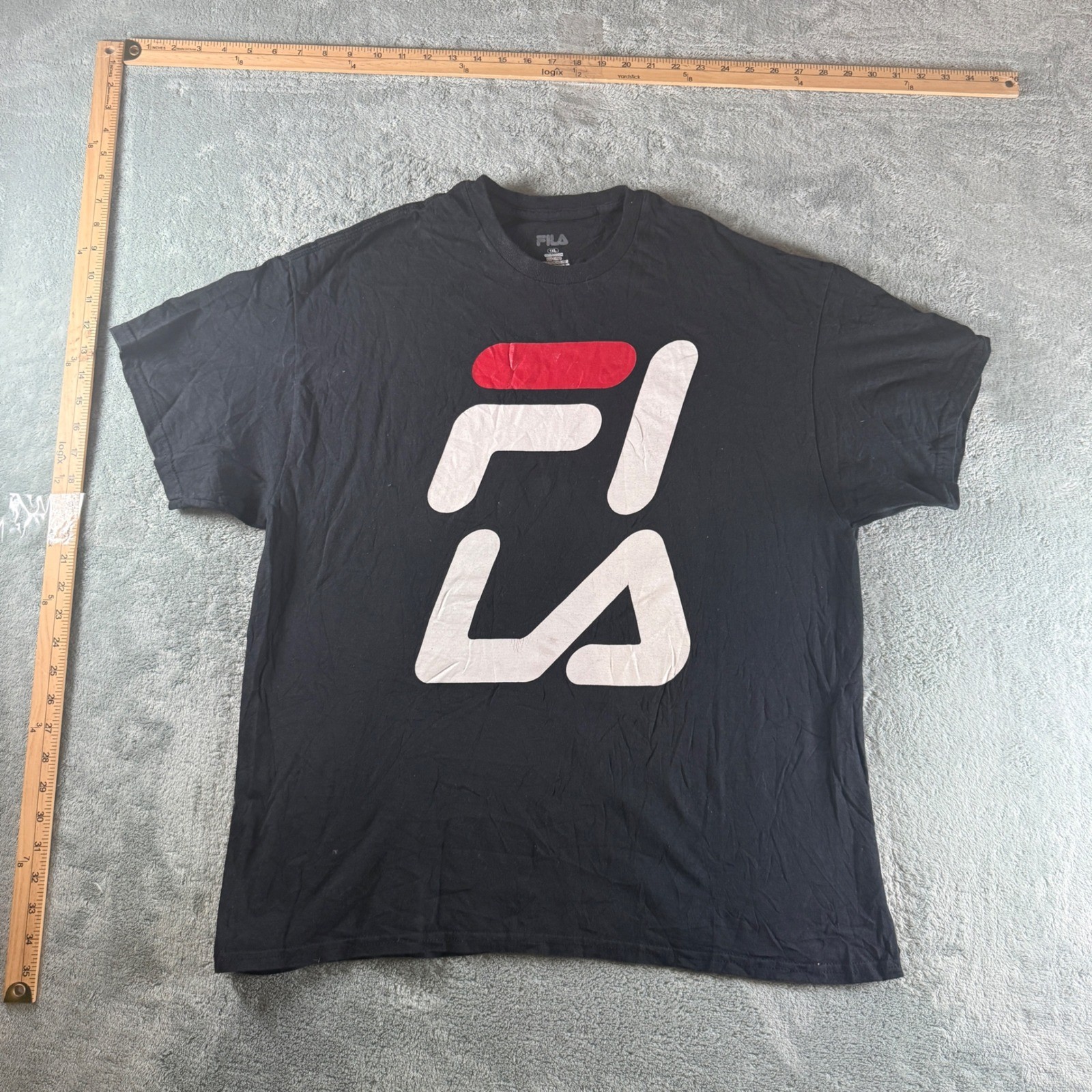 Fila Mens Black Graphic Logo T-Shirt Short Sleeve Cotton Tee 1XL gallery