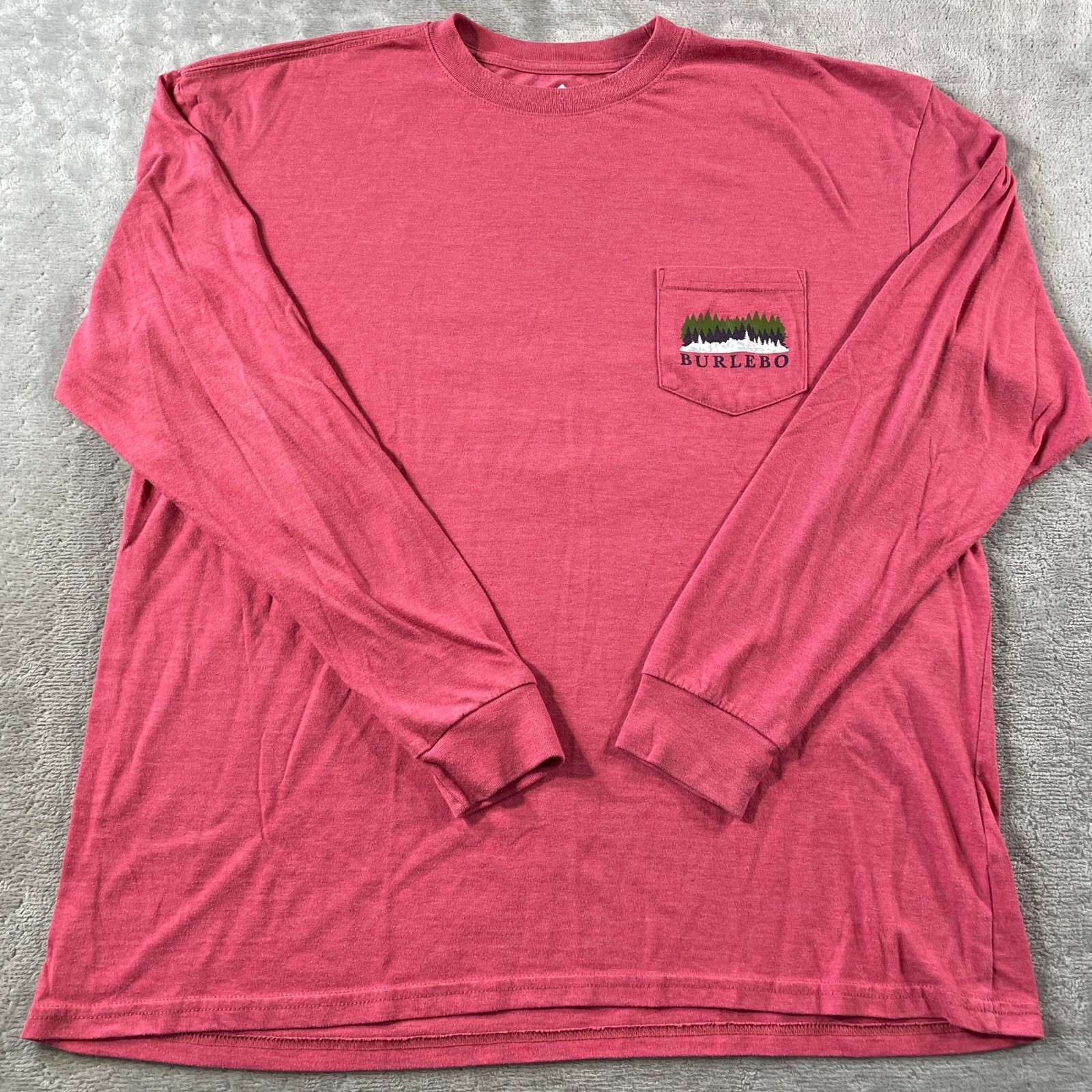 Burlebo Shirt Mens XL Heather Red Christmas Holiday Bronco Long Sleeve Pocket gallery