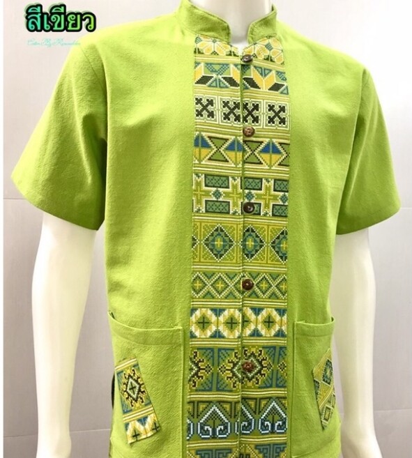 MAN's Shirt Traditional Thai Clothing Men Shirt Cotton Fabric SHORT LONG SLEEVE gallery