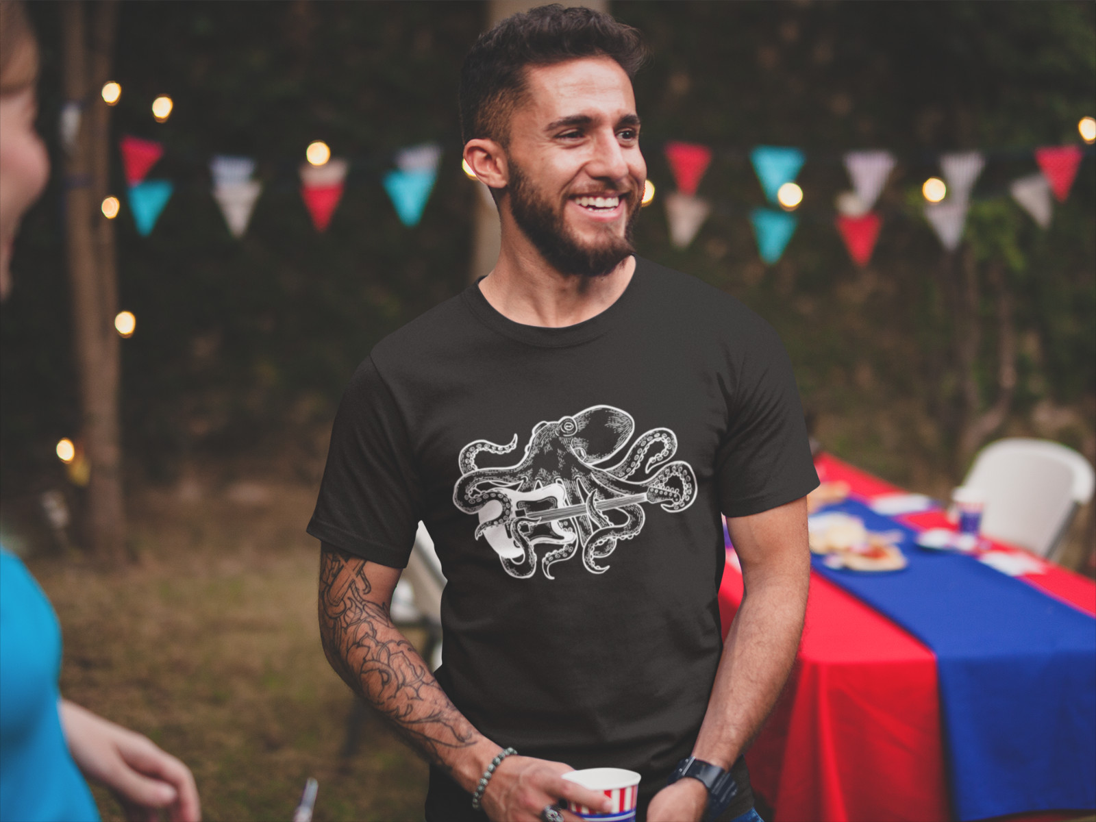 Octopus Playing Guitar Shirt Men's Funny Shirt Musician T-Shirt Gift Guitarist gallery