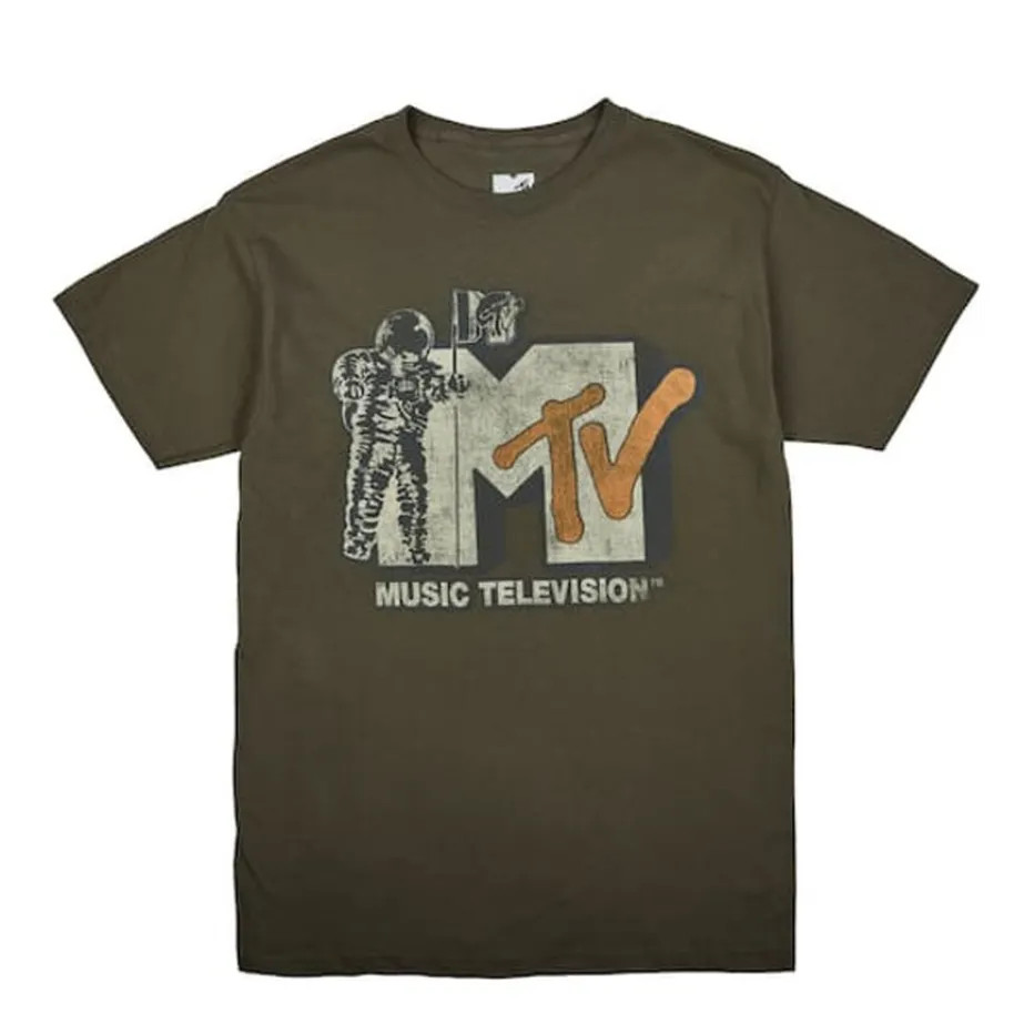 MTV Music Television Vintage Military Green T-Shirt New gallery