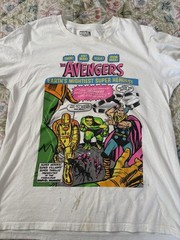 Marvel Tee Shirts. 2 Size M. 3 Size L All with Stain On Them See Photos
