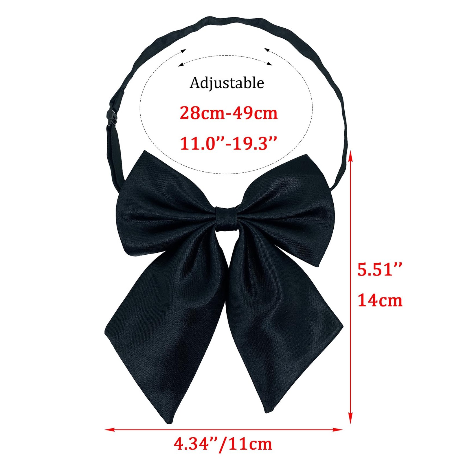 Women Pre-Tied Bow Tie for Waitress Uniform, Costume & Choir, Adjustable Neck Bo gallery