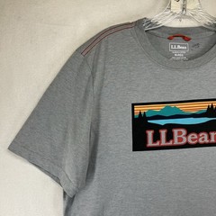 L.L.BEAN Mens Slightly Fitted Graphic T-Shirt Top Medium Grey Thin Lightweight