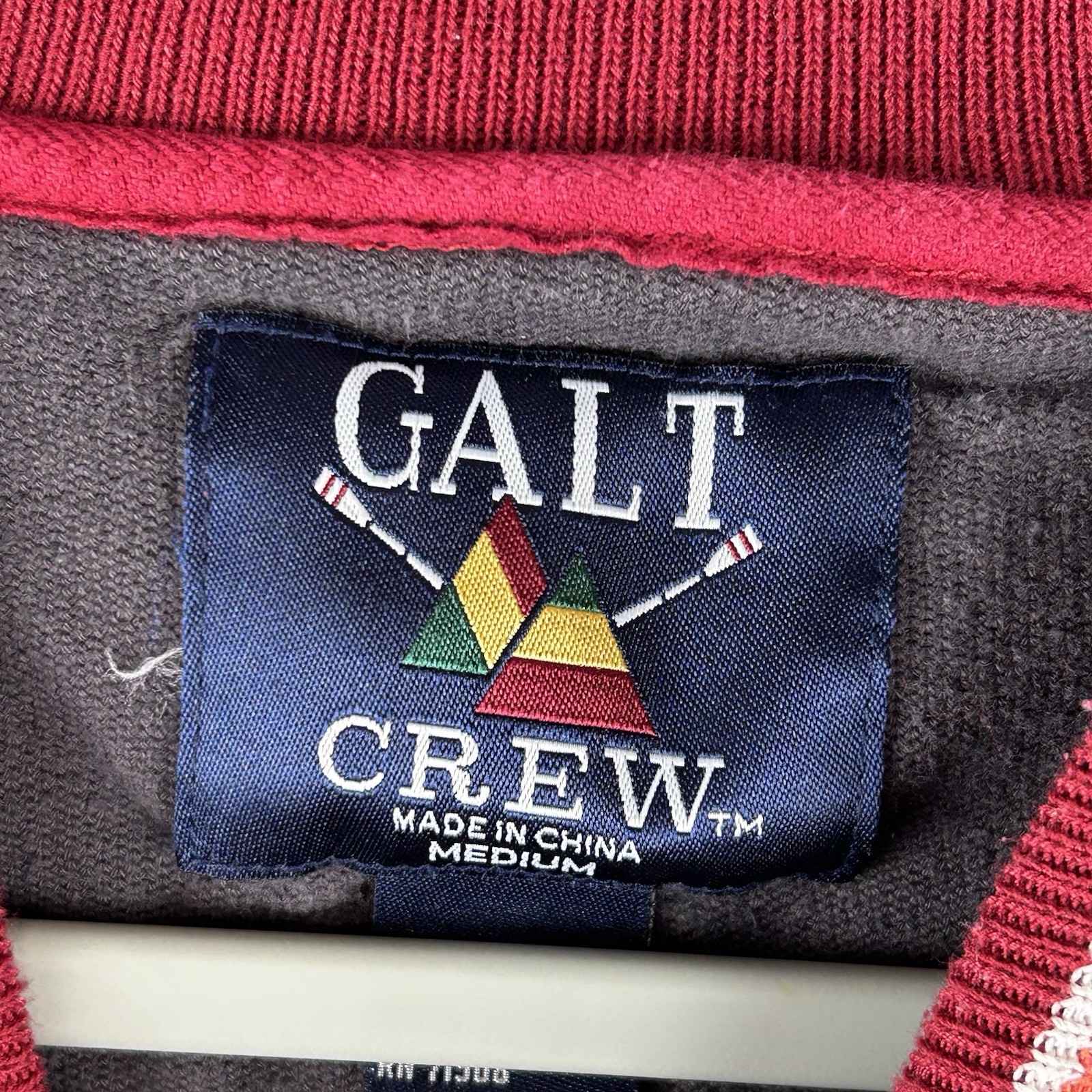 Vintage 90s Great Wall Of China Souvenir Sweatshirt Red Varsity Ribbed Men M gallery