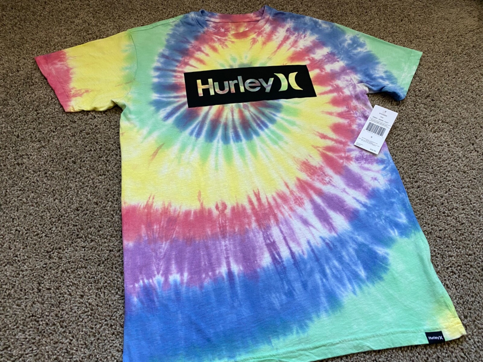 $34 BRAND NEW HURLEY MENS TEE T SHIRT TYE TIE DYE PRIDE MULTI COLOR RARE gallery