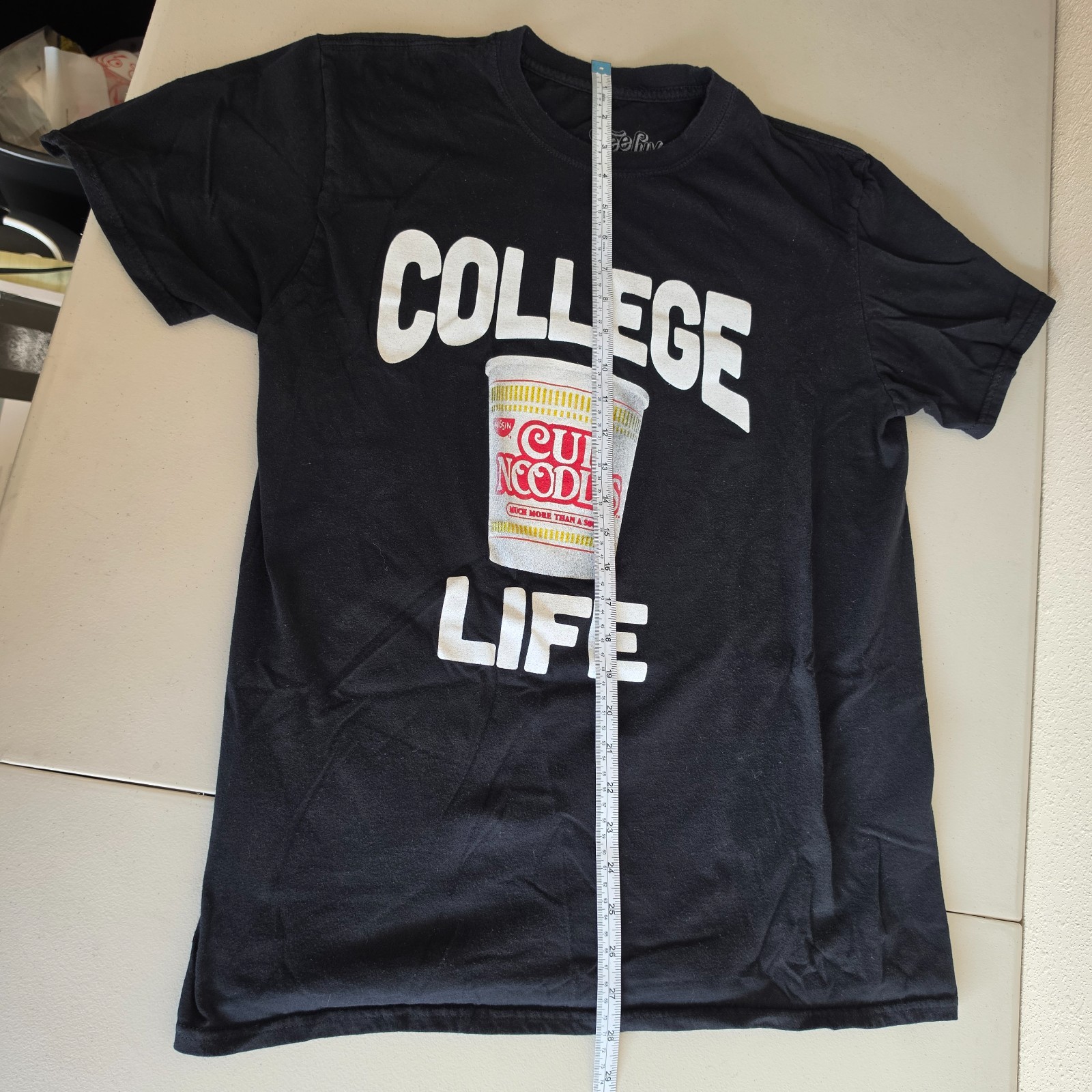 College Life Cup of Noodles Black Shirt by Tee Luv Adult Size Large gallery