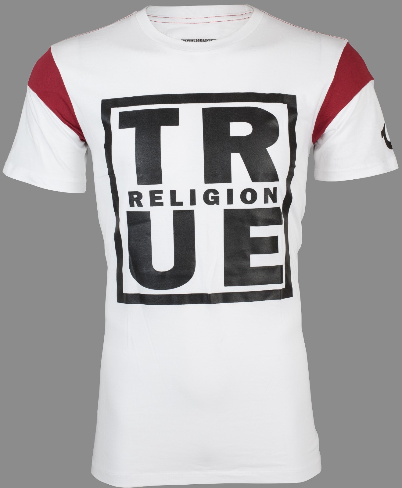 $79 TRUE RELIGION White SQUARE FOOTBALL Short Sleeve Designer Graphic T-shirt gallery