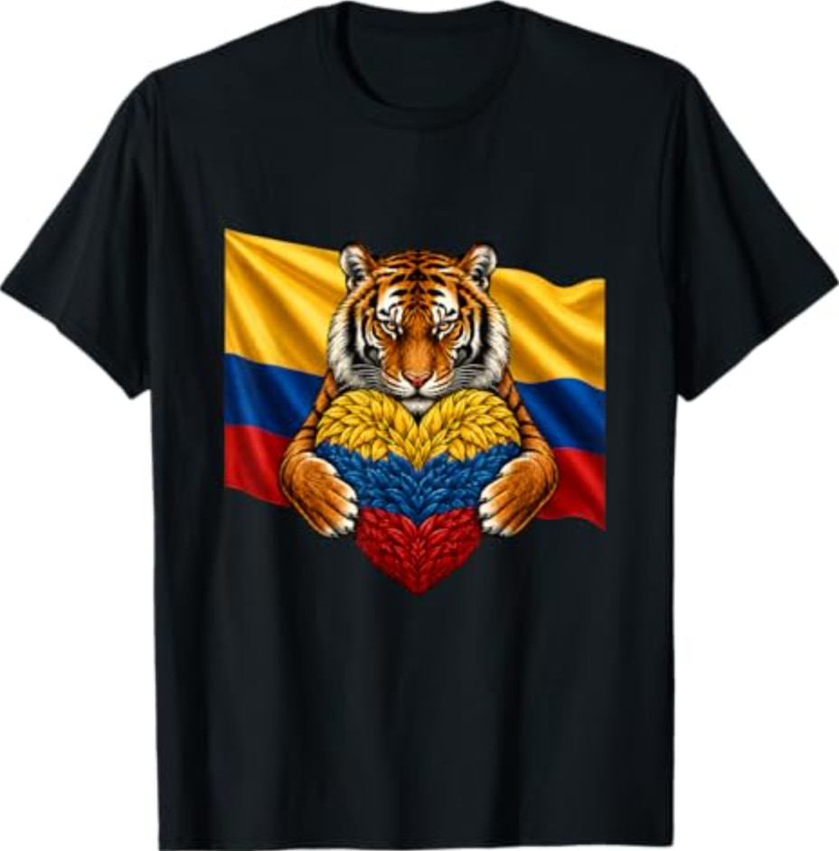 Colombia Flag Tiger Heart Colombian Pride Patriotic Heritage T-Shirt gallery