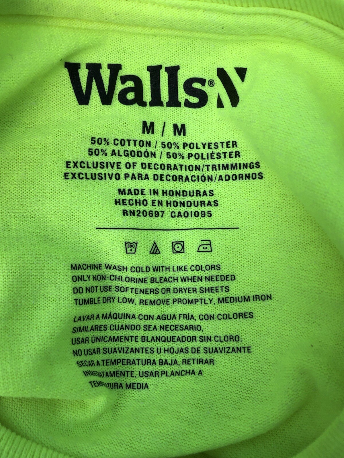 Walls Work Wear Hi-Vis T-Shirt Mens M Safety Green Pocket Tee Shirt Medium gallery