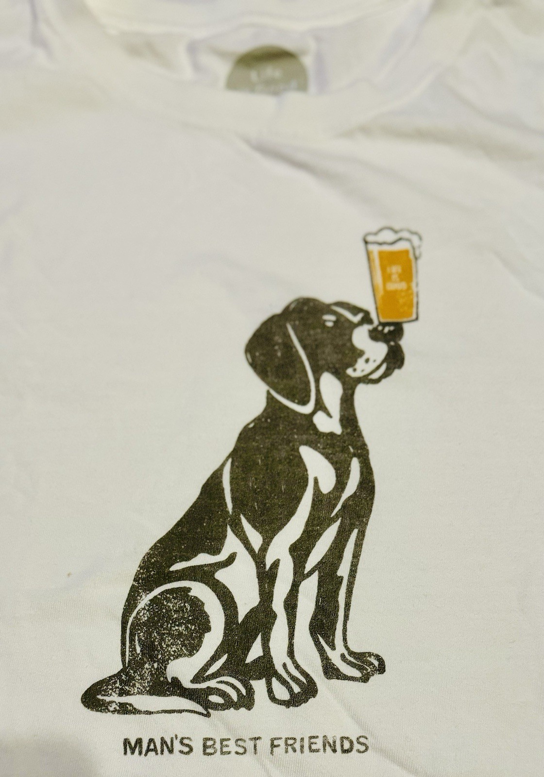 Life Is Good Mens L White Graphic Tee Beer Dog Dad’s Best Friend gallery