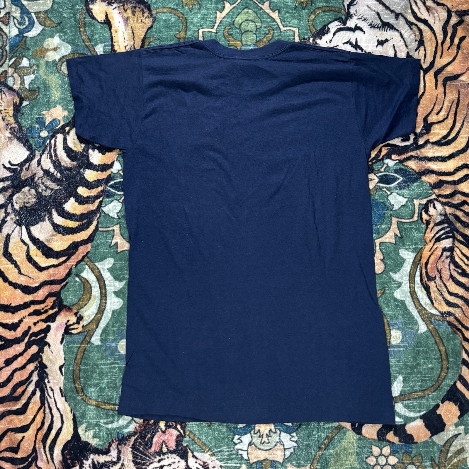Vintage 70s Funny Humor Graphic Single Stitch T-shirt Blue Medium USA Made gallery