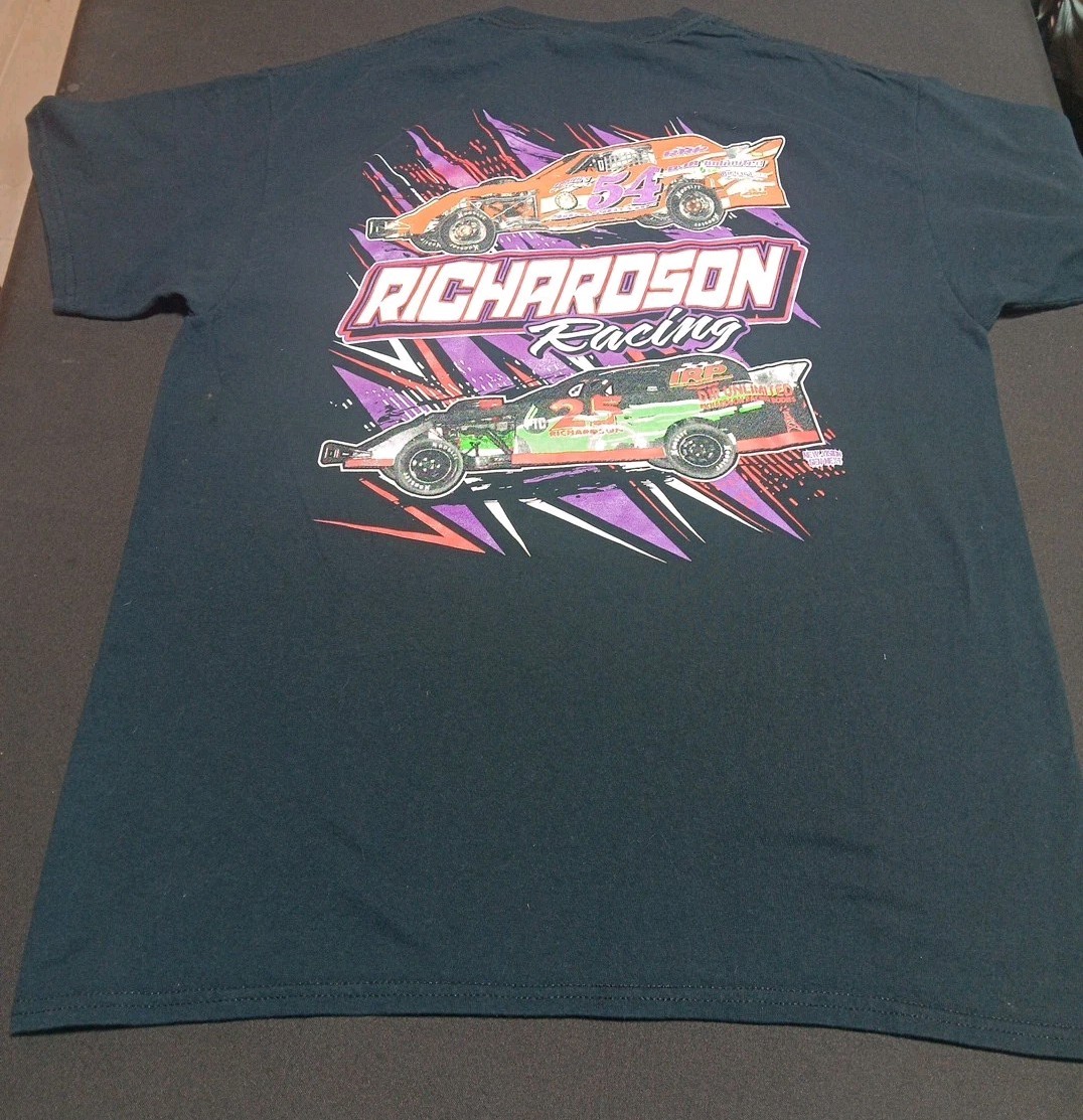 VTG Richardson Dirt Track Racing 54R 25R Sun faded distressed T-Shirt Sz L gallery
