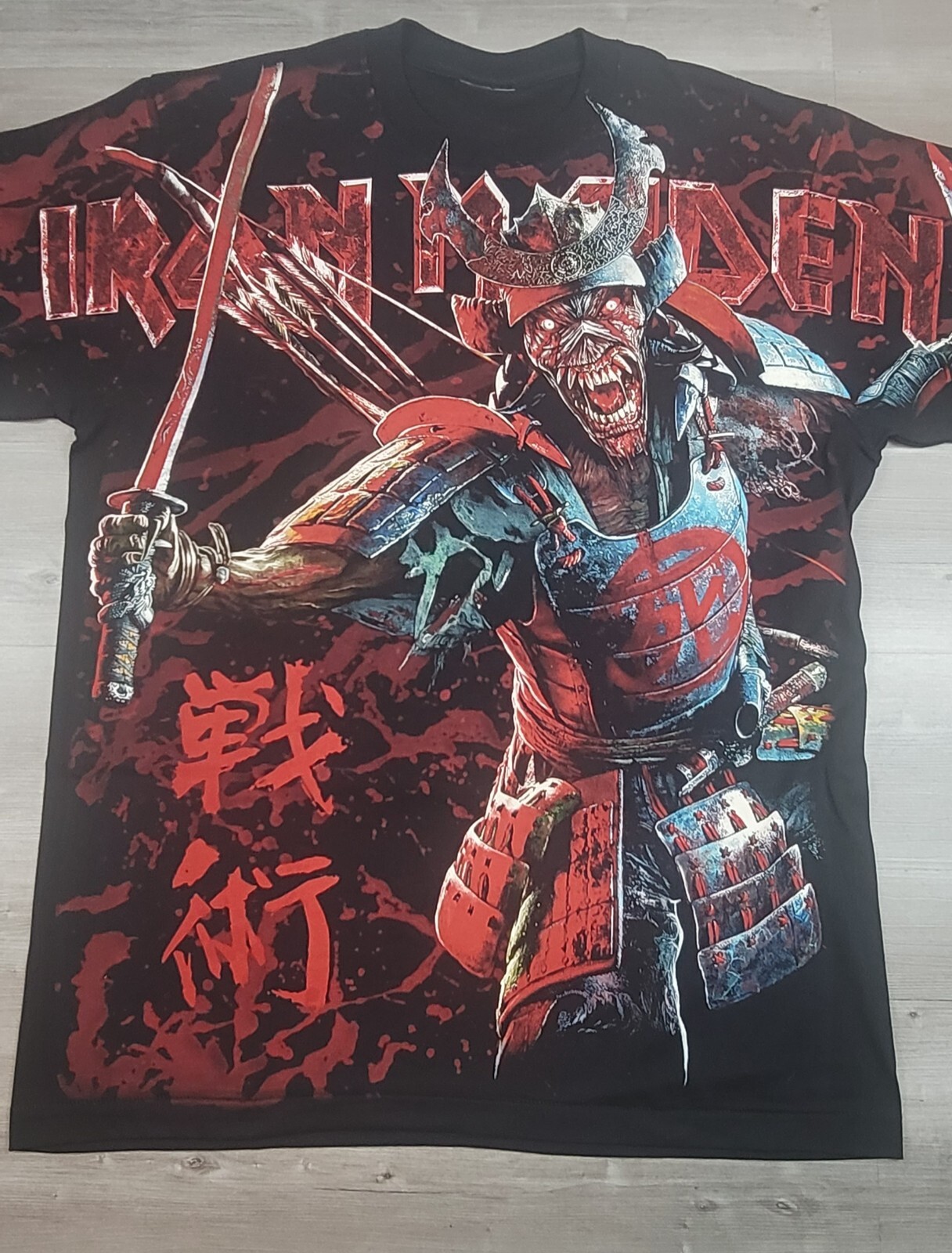 Iron Maiden tshirt All Over Print Eddie the Head Samurai Modern Boot Cut Tag gallery