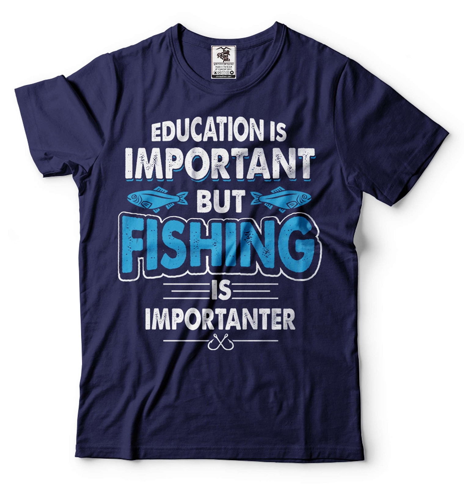 Funny Fishing Joke Tee Education Is Important But Fishing Is Importanter Tee gallery