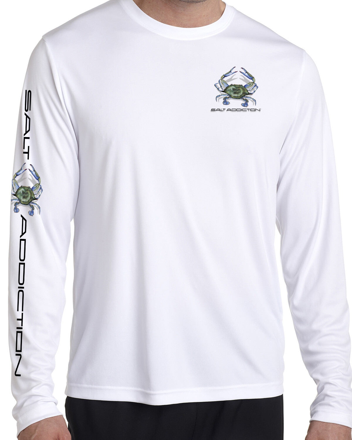 Salt Addiction Blue Crab t shirt long sleeve microfiber saltwater uv 50+ gallery