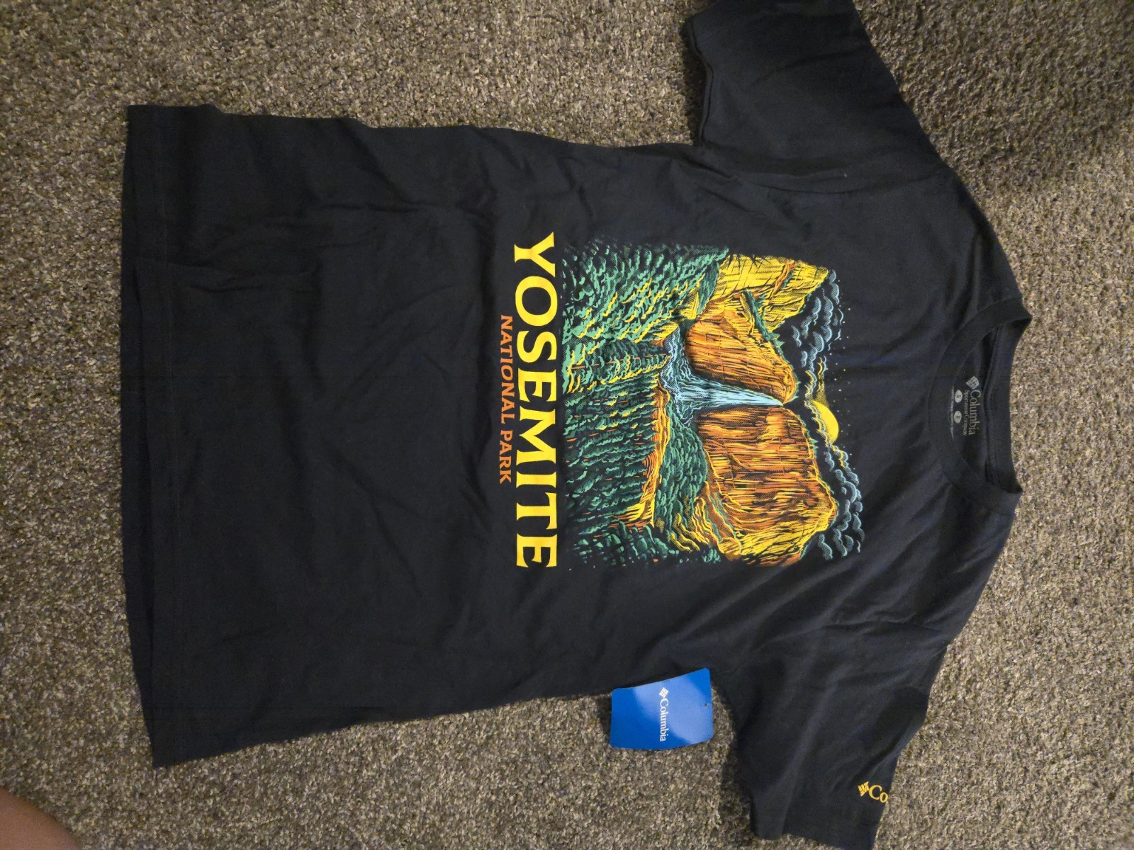 Columbia Yosemite National Park Shirt Black Short Sleeve Cotton Tee Men’s Small