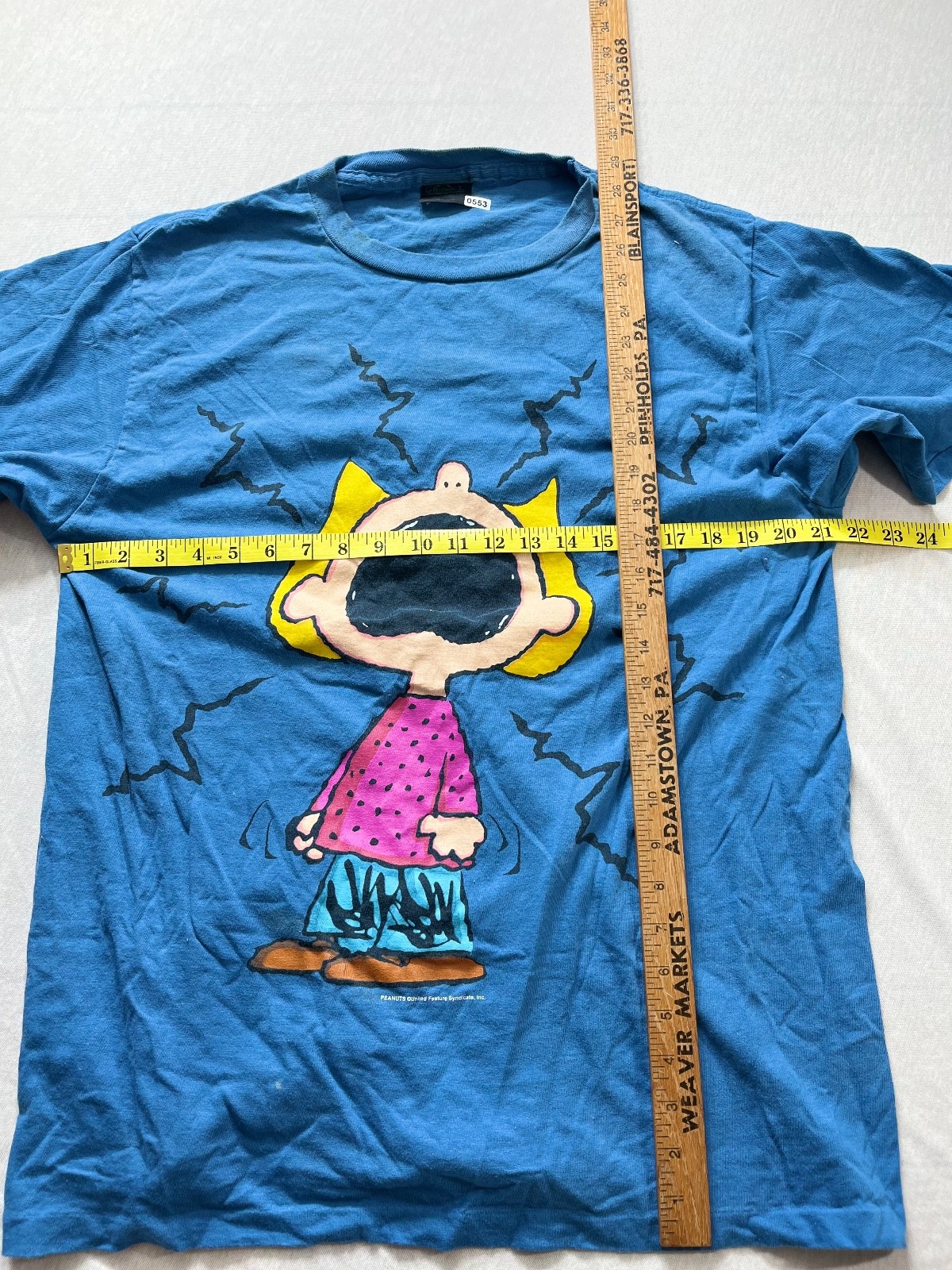 vintage 90's sally brown graphic t shirt size Large "What Stress?" peanuts gallery