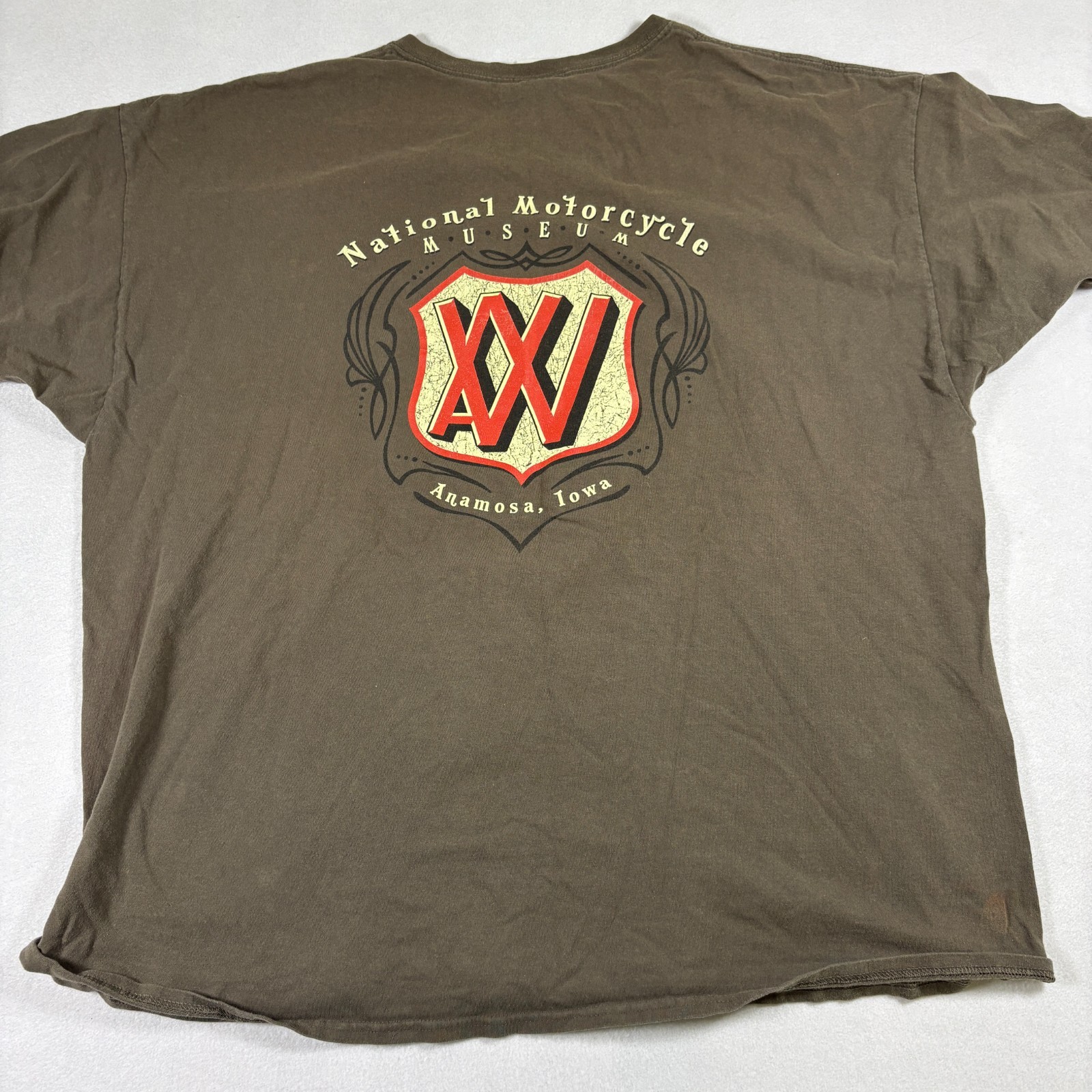 Biker Tshirt 3XL Brown Graphic T Shirt Von Pickers Motorcycle Vintage Grunge Tee gallery