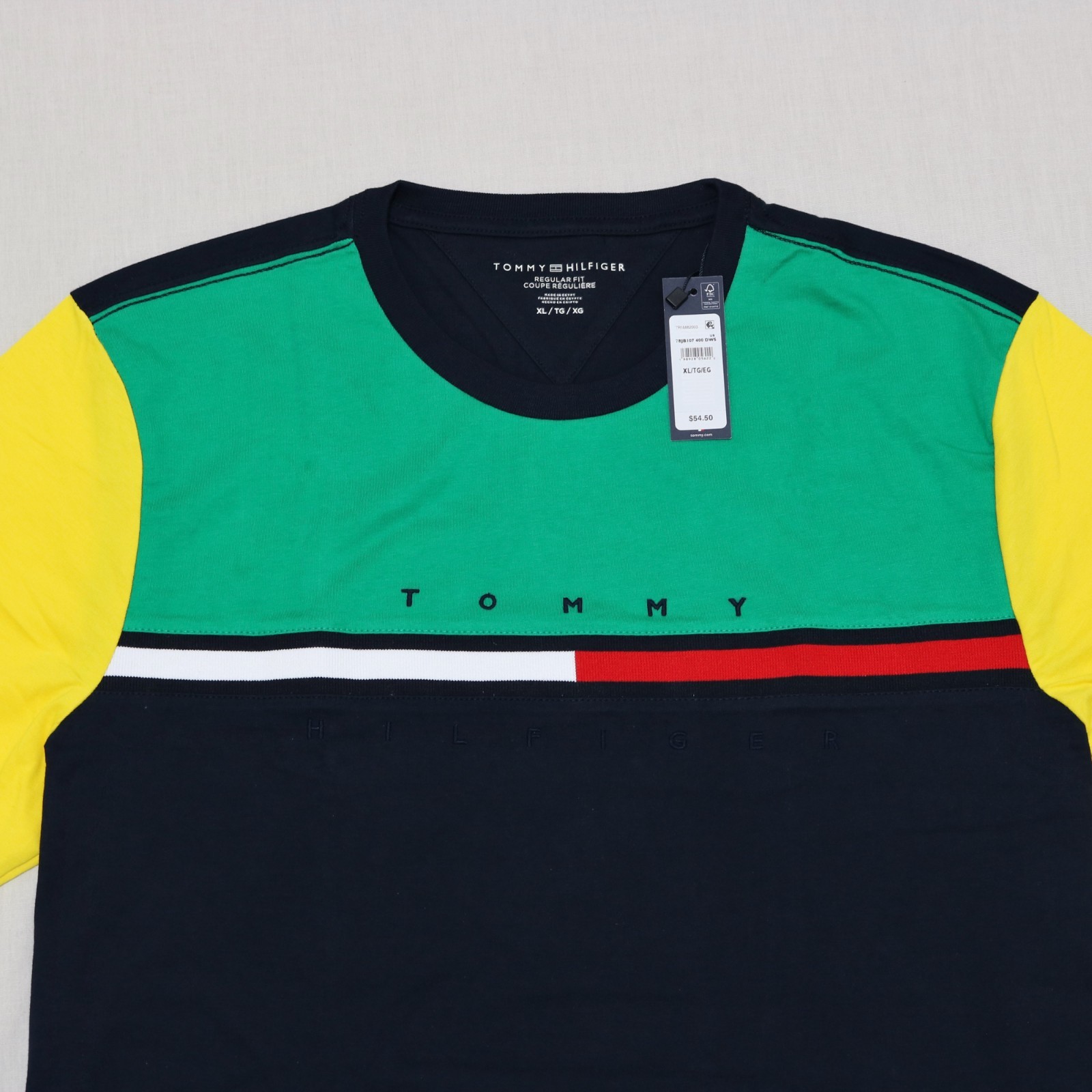 Tommy Hilfiger Men Colorblock short sleeves T-shirt size L, XL, 2XL new with tag gallery