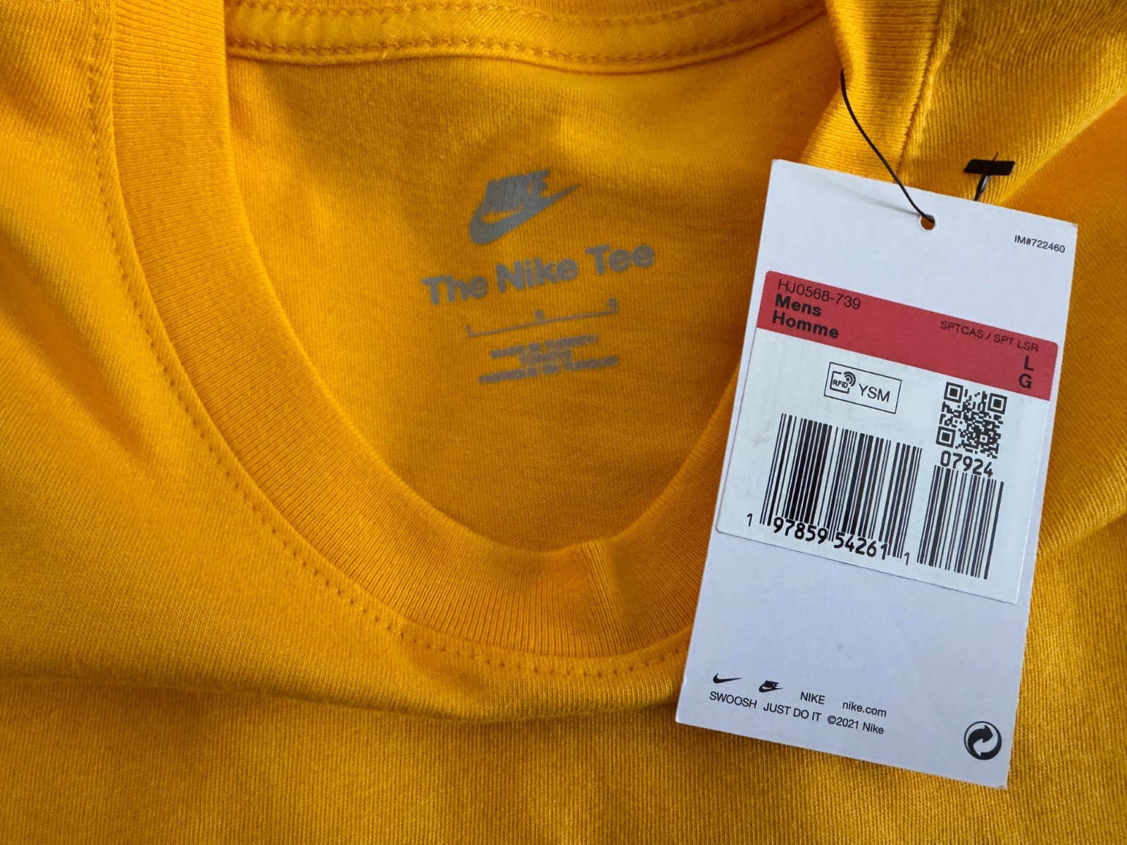 Nike Men Sportswear Graphic Sz Large T-Shirt Yellow Gold Multi Color Swoosh New gallery