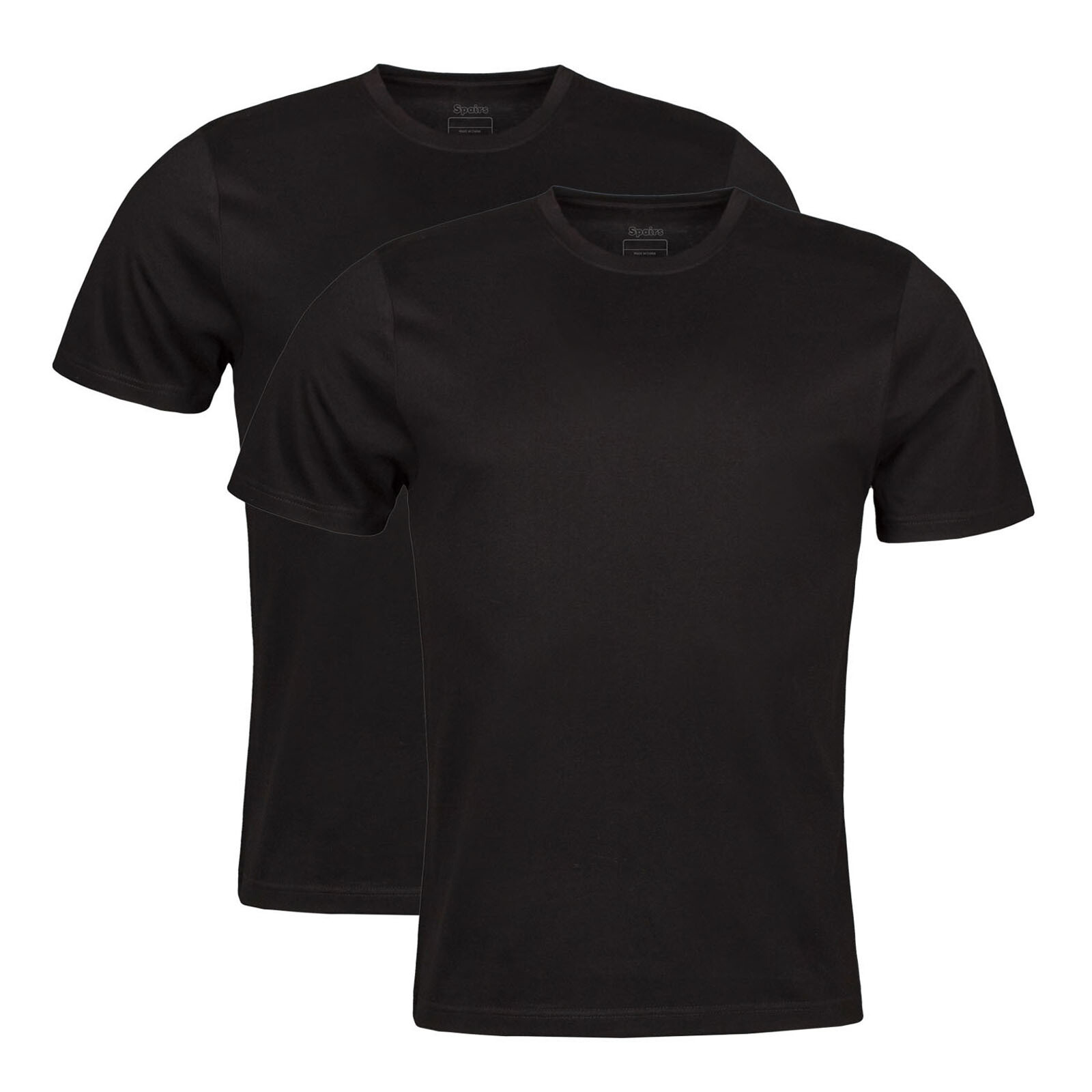 Mens T-Shirts Plain, Crew Neck, Soft Breathable Bamboo & Cotton, 2 Pack - Spairs gallery