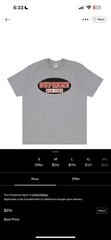 supreme new york tee size M heather grey 100% authentic