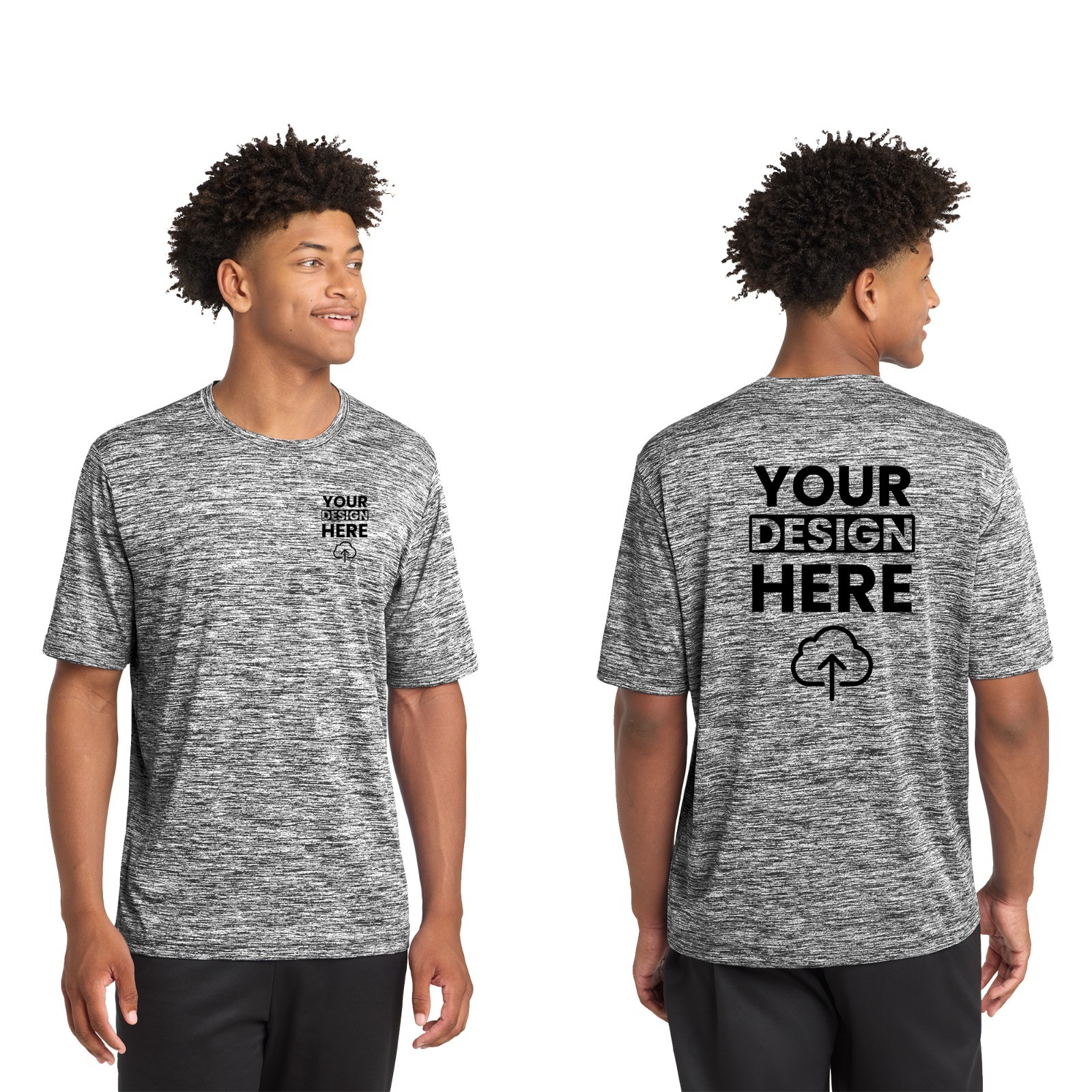Custom Printed Sport-Tek PosiCharge Electric Heather Tee Gift For Him ST390 USA gallery