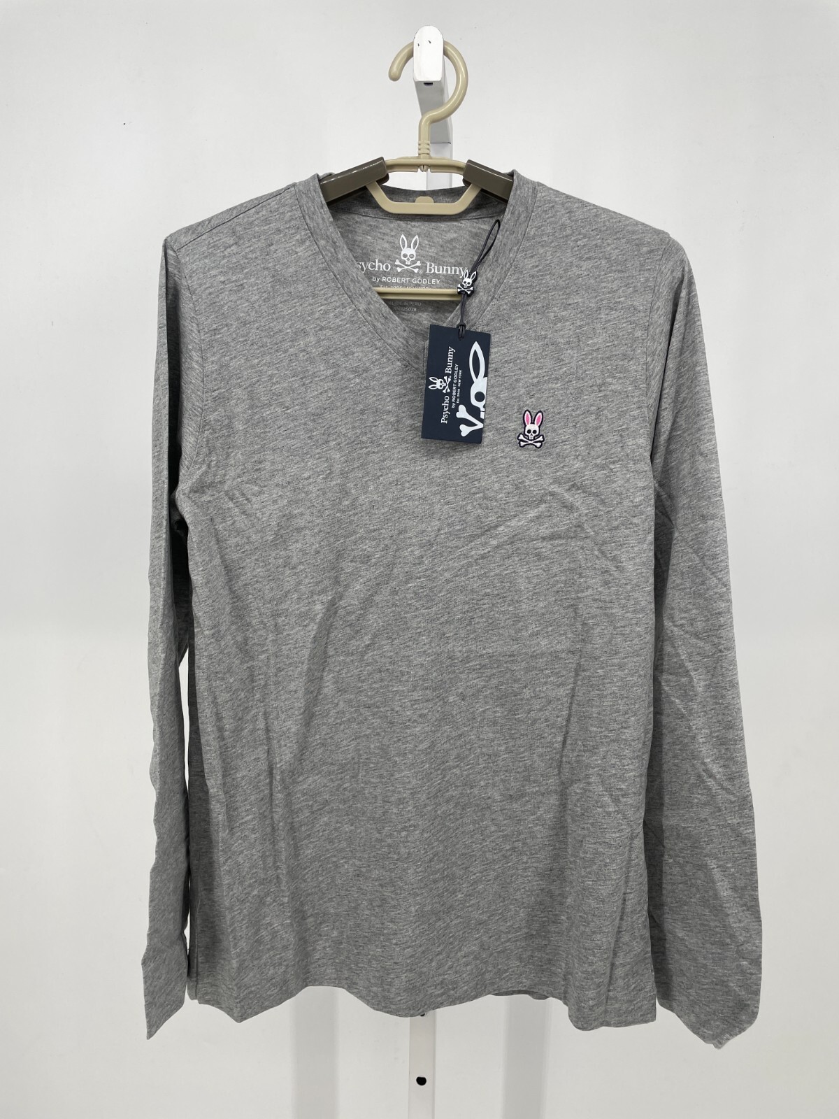 Psycho Bunny Mens T-Shirt 2XS Heather Gray Long Sleeve Pima Cotton B6T421ARPC gallery