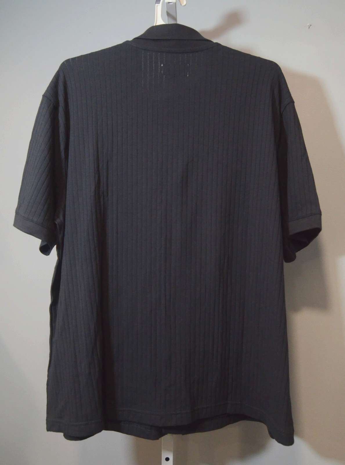 NWT Goodfellow & Co Men's XL Black Ribbed Knit Button-up Shirt Short Sleeve gallery