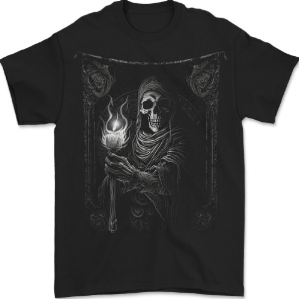 Gothic Grim Reaper Goth Heavy Metal Skull 12 Mens T-Shirt 100% Cotton gallery