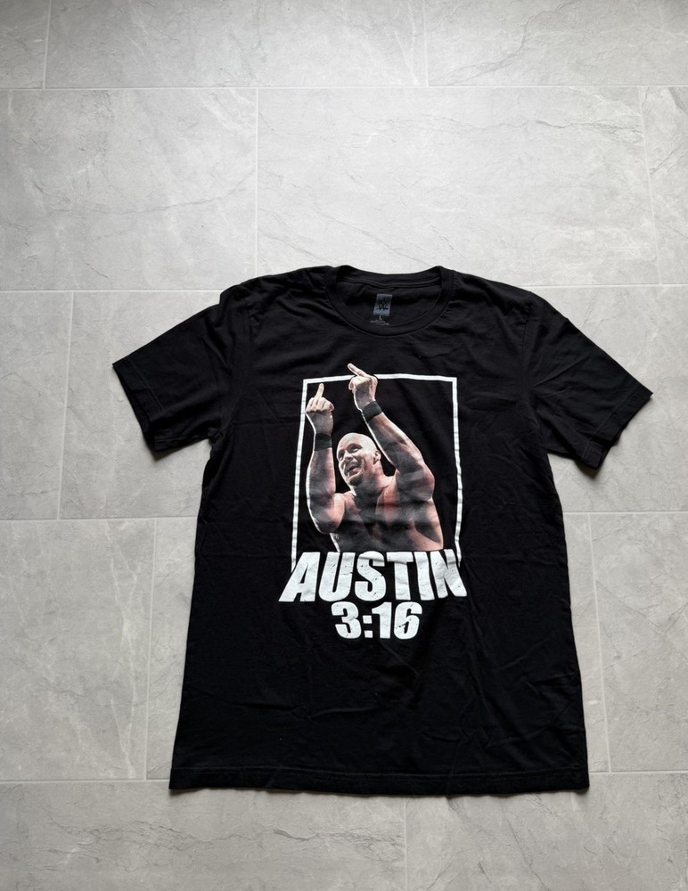 Stone Cold Steve Austin 3:16 WWE Graphic Black Tee Shirt
