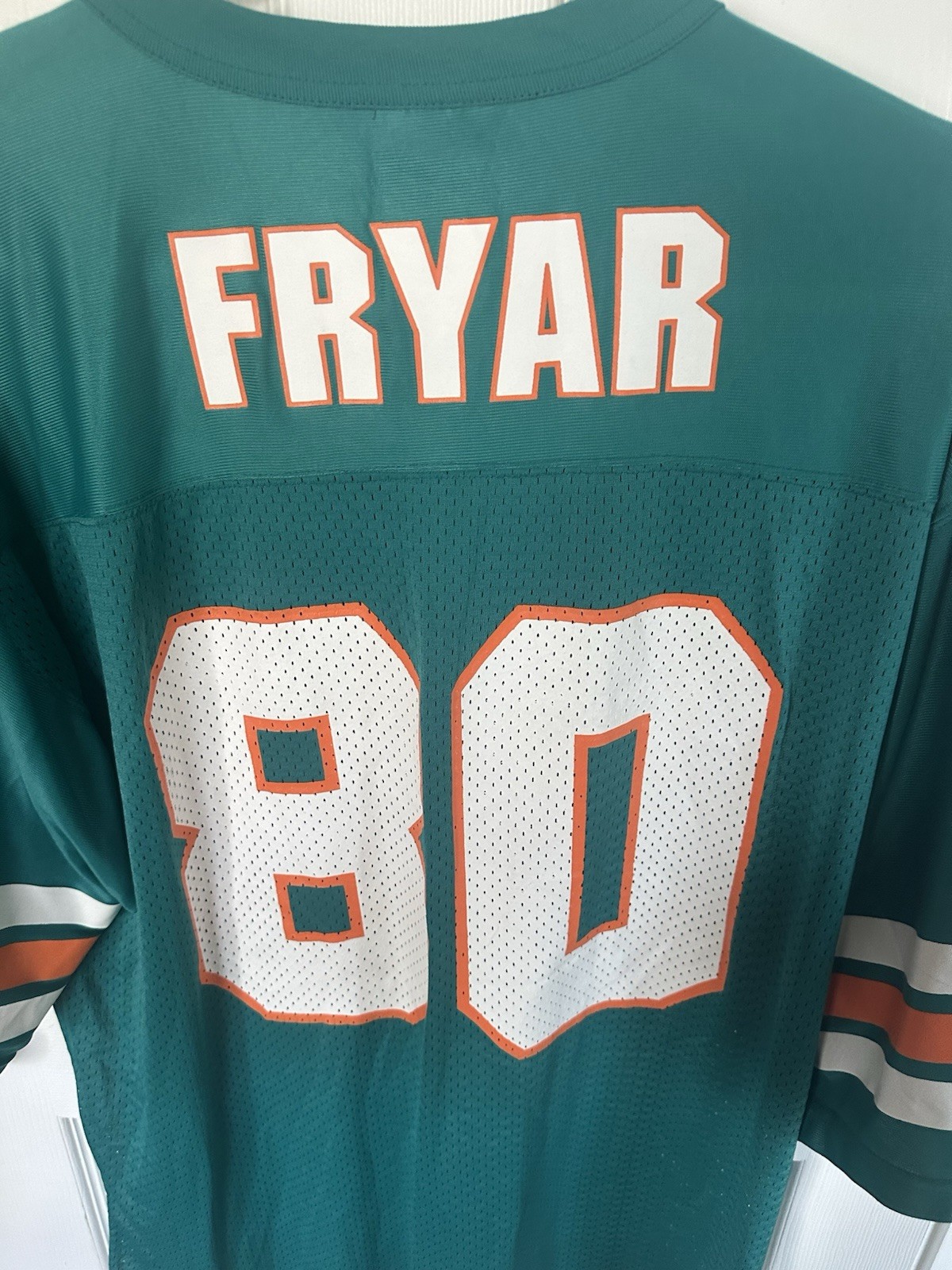 Vintage 90s Miami Dolphins NFL Starter Irving Fryar Teal Rare Size XL/52 Jersey gallery