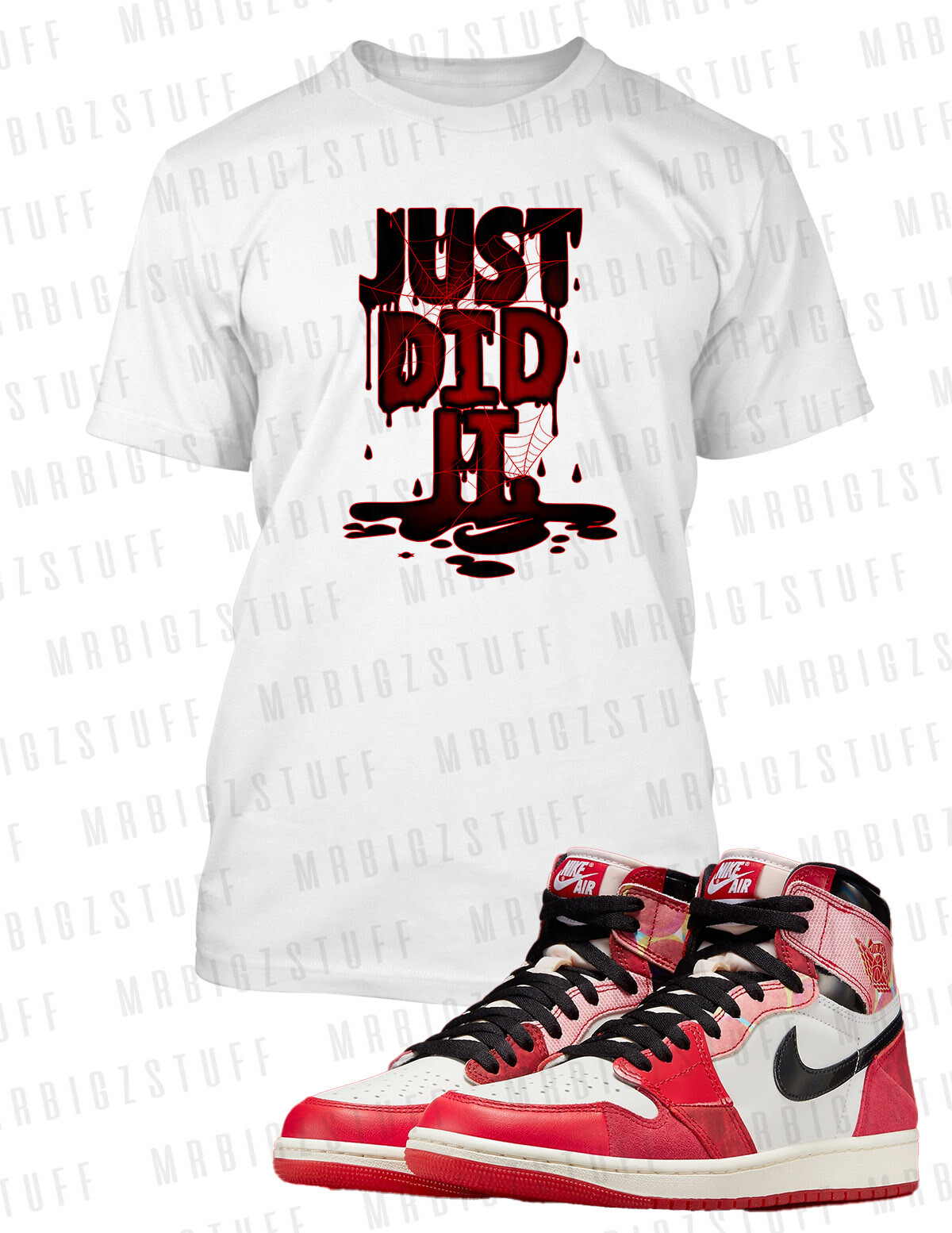 Just Did It Graphic Sneaker Tee Shirt J1 Next Chapter Spider Verse Big Tall T gallery