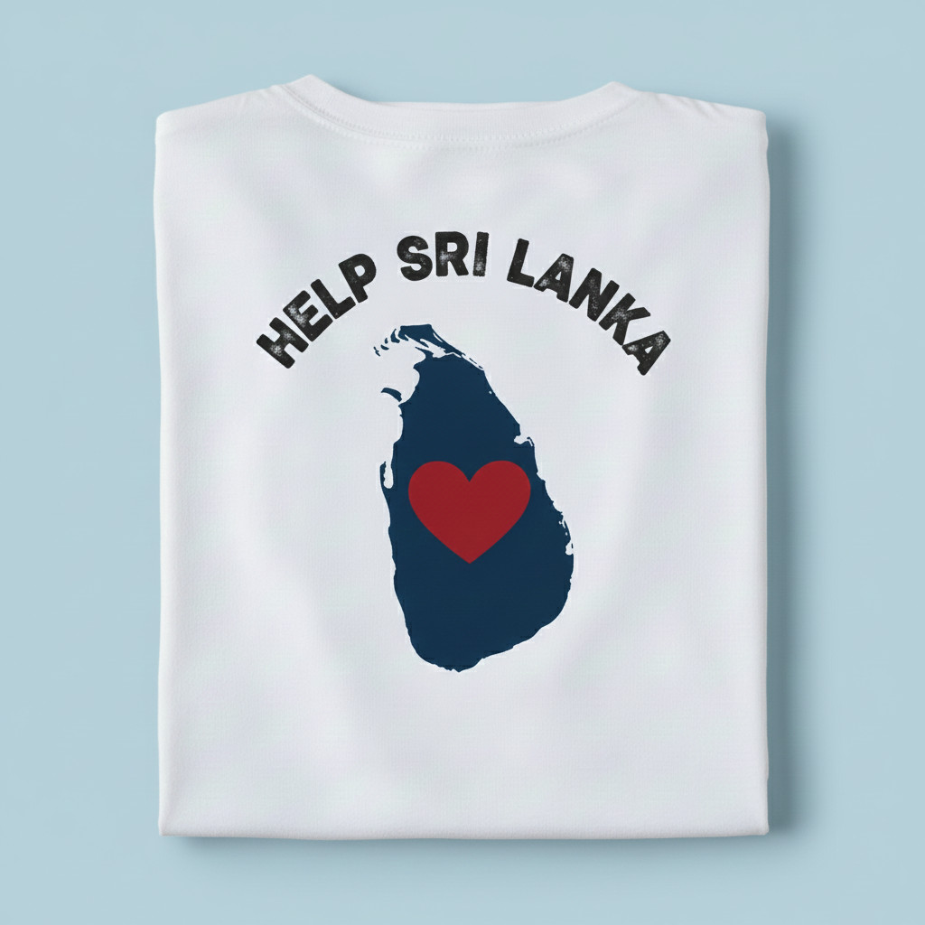"WE LOVE SRI LANKA" 100% Cotton T-Shirt - FLOOD RELIEF AID - Made in Sri Lanka gallery