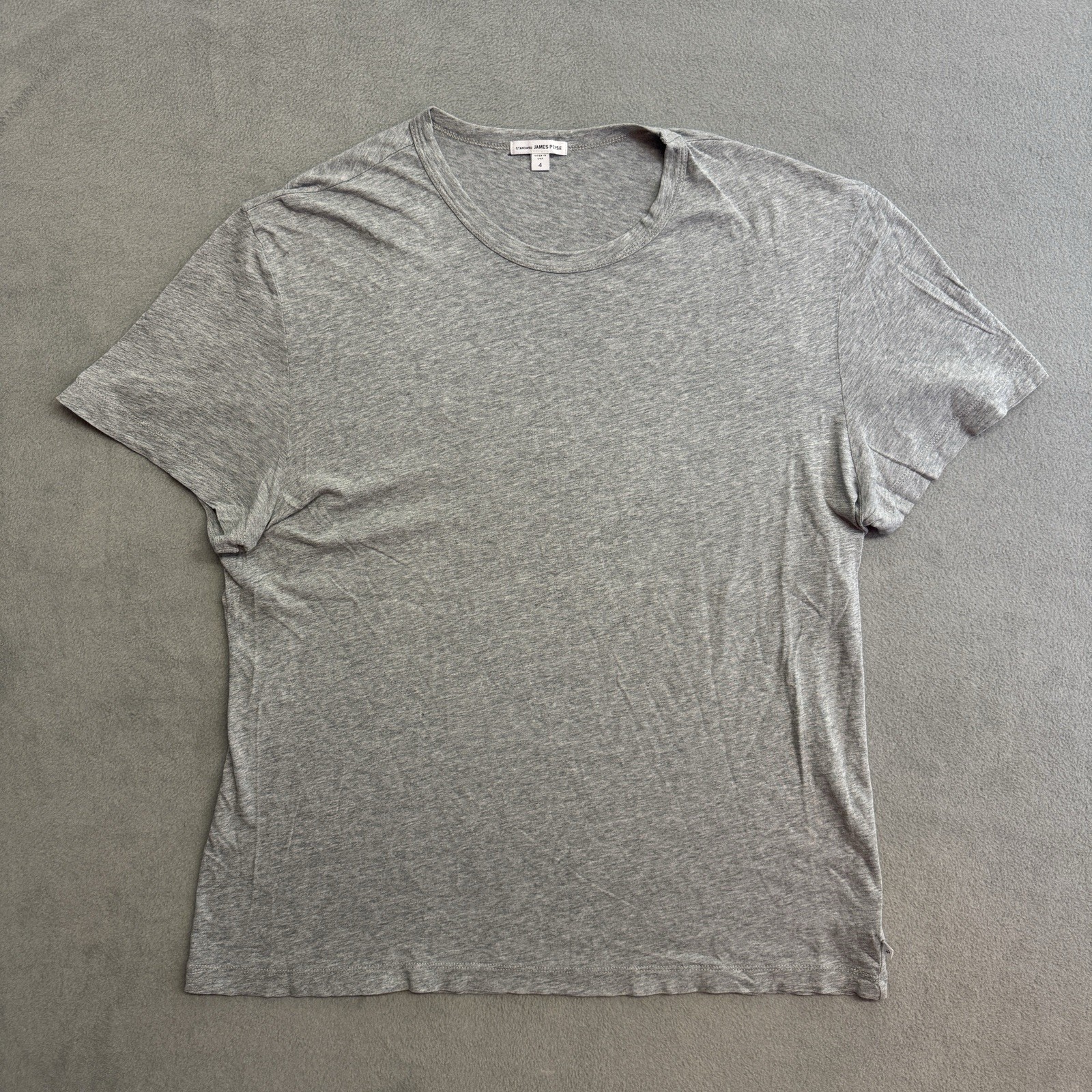 James Perse T Shirt XL Mens Size 4 Short Sleeve Crew Neck Tee Cotton Gray USA gallery
