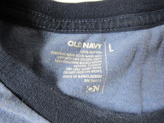 Old Navy Tee Vintage Ringer Blue & Navy Short Sleeve 100% Cotton Men’s L Large
