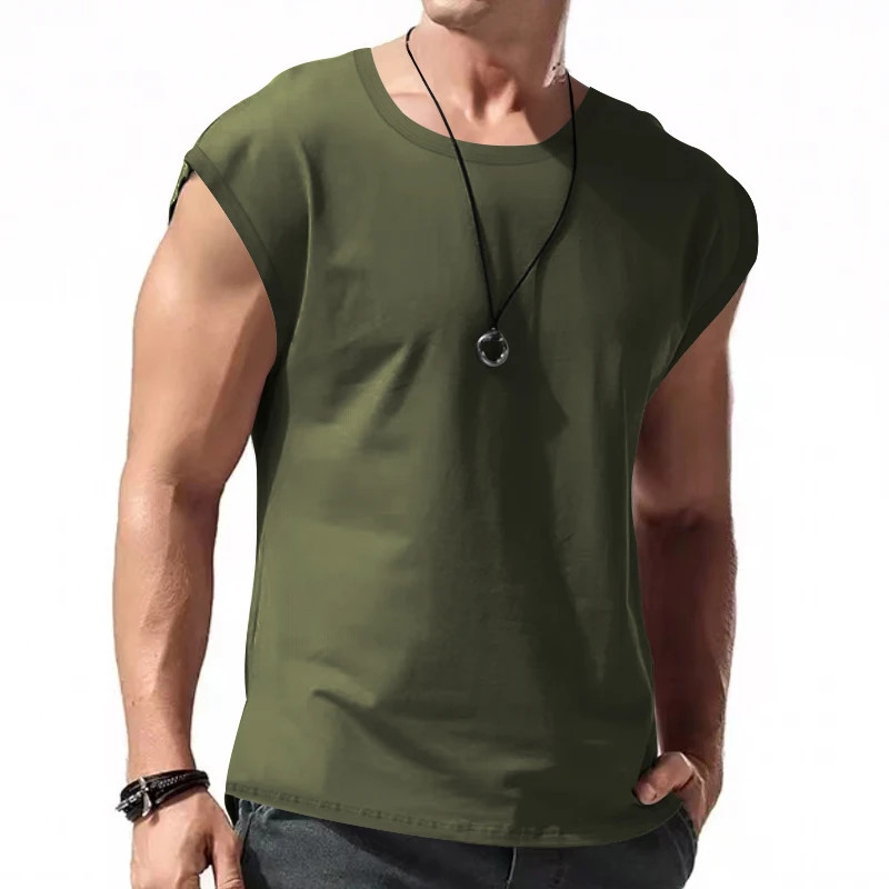 "Men's Sleeveless T-Shirt Summer Sports Vest Casual Loose Fit Top" gallery