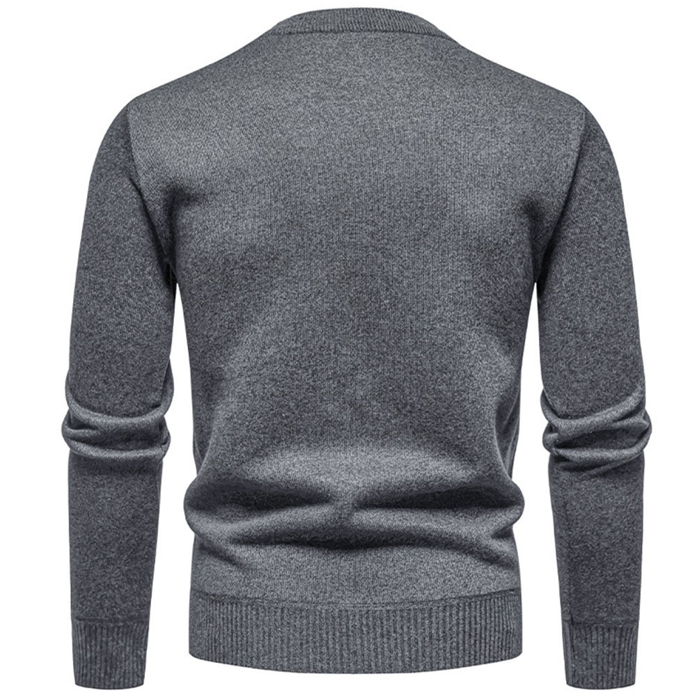 Trendy Solid Color Mens Sweater with Slight Stretch Perfect for Layering gallery
