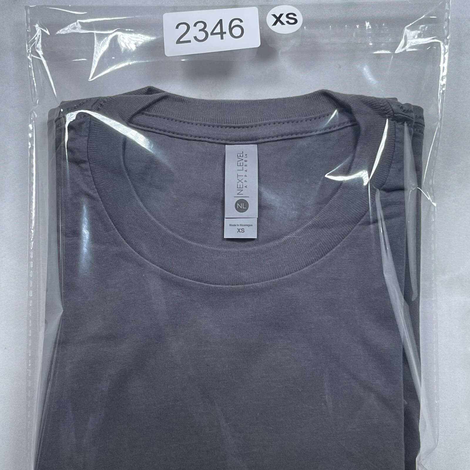 Lot of 2 Next Level Unisex Premium Dark Gray TShirts Plain Super Soft US Size XS gallery